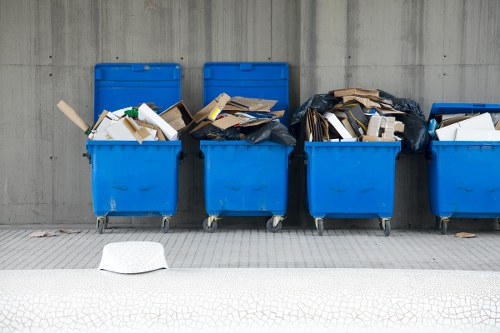 Construction site with waste clearance in progress